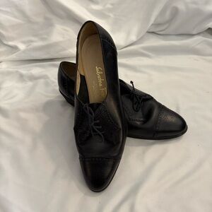 EUC Vintage Salvatore Ferragamo Boutique Cap Toe Lace Up Wedge Oxfords